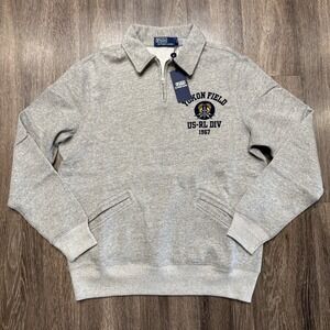 Polo Ralph Lauren Yukon Field US RL Athletic Division Pullover Sweater Grey Sz M